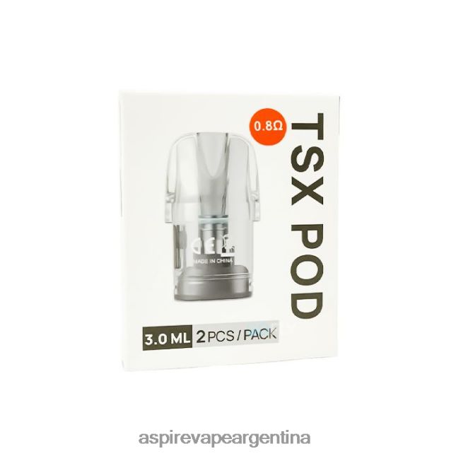 Aspire Tsx Pod 0,8 ohmios (3,0 ml)/2 unidades por paquete (compatible con cyber s y cyber x) | Aspire Vape 8NB404233